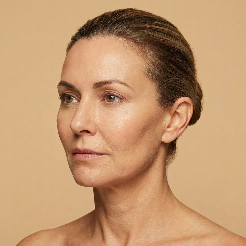 After cheek filler treatment — restored volume
